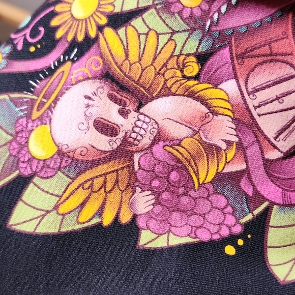 Dia de Los Muertos *¡AY GÜEY! Catrina XL 3/4 Sleeve NWOT Skeletons SO CUTE! - Picture 12 of 13